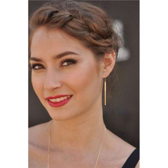 Gold Vertical Bar Dangle Earrings - Geometric Minimalist Jewelry - Picture 3 of 6